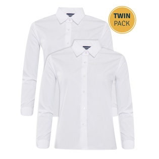 Banner Twin Pack Long Sleeve Blouse-WH