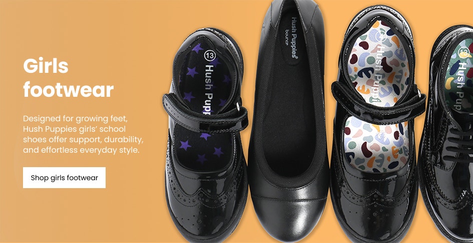 Find the perfect fit with our girls' footwear range, from smart school shoes to comfy wellies and Crocs.